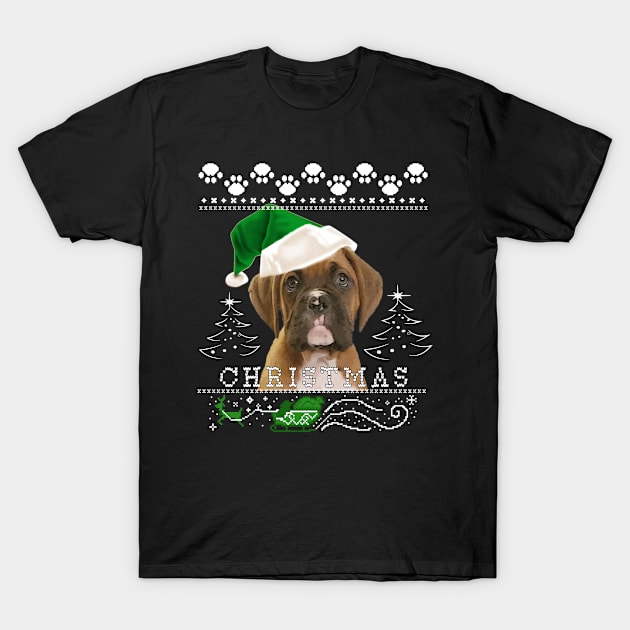 Brindle Boxer Puppy Christmas Sweater T-Shirt by 3QuartersToday